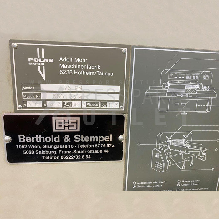 POLAR Cutting Machine Type 76EM - POLAR Schneidemaschine Typ 76EM